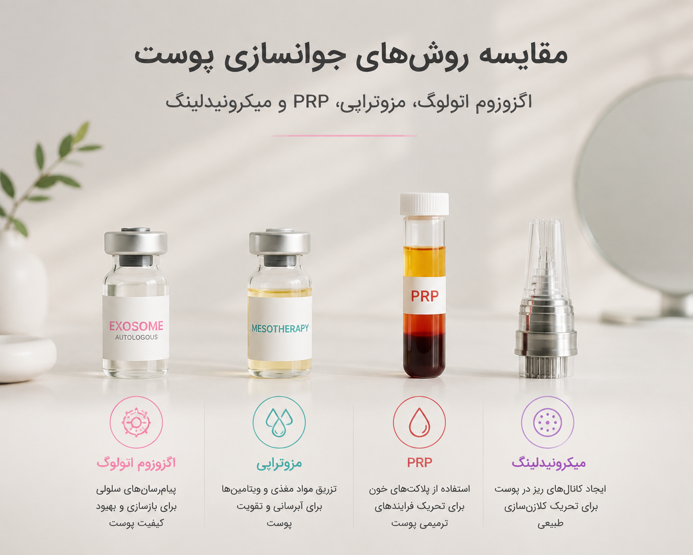 مقایسه روش های جوانسازی پوست